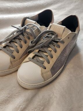 P448 John Sneakers Suede & Leather Low-Top Sneakers in Gray and White Size 37